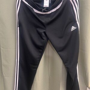 Women’s black and white stripe adidas sweatpants. Never worn adidas pants sz L